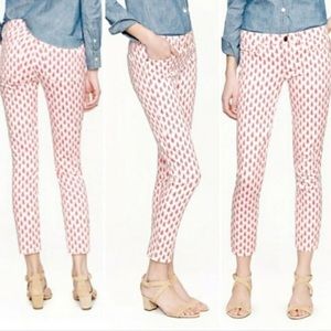 JCREW Matchstick Cropped Pants, tulip print, EUC.